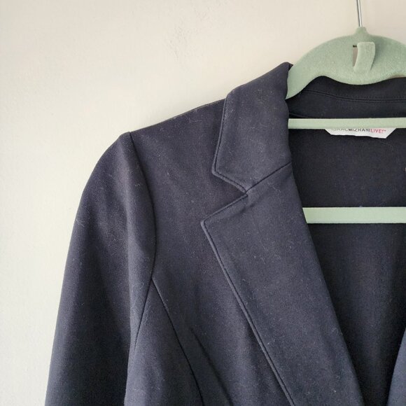 Isaac Mizrahi Live! Stretch Knit Blazer Jacket | XXS | Pitch Black New - Picture 2 of 9